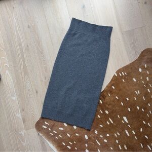 Gray Naked Cashmere Midi Skirt